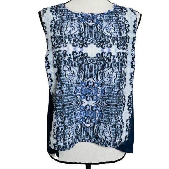 1.STATE Blue Printed Side Panel Tank Top and Matching Shorts Set Size Small - Picture 6 of 16